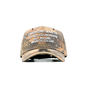 Gorra de béisbol de gamuza de 5 paneles de alta calidad HEAVEN and <span class=keywords><strong>DEATH</strong></span> III para hombre con logo de diamantes de imitación, gorra personalizada negra Rude Awakening - Product Image 1