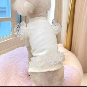 ชุดเดรสสัตว์เลี้ยงสีลูกกวาด ระบายอากาศได้ดี แขนบาน คอสูง แต่งขอบลูกไม้ สำหรับสุนัขและแมว - Product Image 4