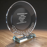 Neelpure 188715 – Trophée populaire en cristal à motif laurier, personnalisable, pour ornement de bureau