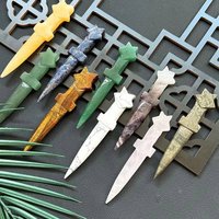 Couteau artisanal sculpté en pierre de cristal naturel, décoration Feng Shui, vente en gros