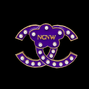 Écharpes et bonnets personnalisés du Conseil National des Femmes Noires (CNFN) en violet et <span class=keywords><strong>blanc</strong></span>, écharpes et bonnets tricotés d'hiver 1935 - Product Image 6