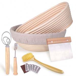 Boulanger A <span class=keywords><strong>Pain</strong></span> Robuste Bannetons Pour Le Levain Grattoir Bol Pate Panier Baneton Au Corbeille En Bois Meilleurs Paniers - Product Image 1