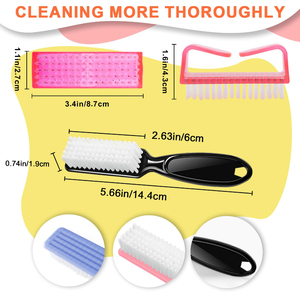 Kit de 8 brosses à ongles pour le nettoyage des ongles, brosse à ongles avec poignée, brosses de nettoyage, outils de manucure, kit de brosses exfoliantes - Product Image 2