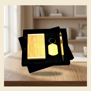 Wooden Keychain Coin <b>Holder</b> Pen Set Natural Wood Portable Keyring Gift <b>Box</b> for Corporate Promotion - Product Image 4
