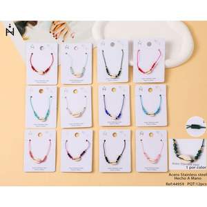 Bracelet en Agate Coquillage Acier Inoxydable Fait Main Lot de 12 Pièces - Product Image 1