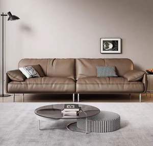 Sofás de salón de estilo industrial para sala de estar, sofá minimalista de <span class=keywords><strong>esquina</strong></span> de cuero, sofá de 2 plazas, sofá de tela Vintage de Italia - Product Image 1