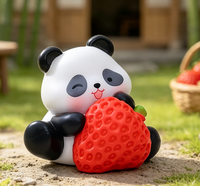 Figurines d'animaux artificiels en résine 3D Panda Kawaii en gros, mini-jouets, objets décoratifs de jardin, cadeaux pour enfants
