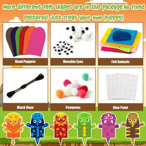 Dinosaurios DIY Wiggle Googly Eyes Storytelling Juego <span class=keywords><strong>de</strong></span> rol Arte Artesanía <span class=keywords><strong>Fieltro</strong></span> Calcetín Marioneta <span class=keywords><strong>de</strong></span> mano Kit <span class=keywords><strong>de</strong></span> fabricación - Product Image 3