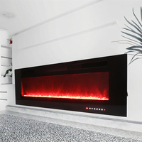 Chimenea Eléctrica Moderna para Interiores con Soporte para TV, Inserto para Chimenea, Control Remoto, Termostato Ajustable, Luz LED