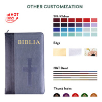 Prix de gros, étui personnalisé, sac en cuir PU, pochette zippée de protection, couvertures de Bible, service d'impression de livres