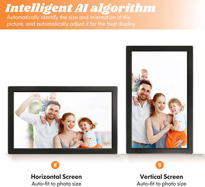 ألبوم صور رقمي يثبت على الحائط 18.5 بوصة مع إطار أكريليك وساعة وشاشة عرض فيديو إلكترونية ومستشعر حركة يدعم MP3/MP4/AVI بدقة 1366×768 - Product Image 4