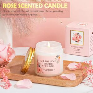 KAMI 9 pièces Cadeaux Fête des Mères Rose Regalo Para Mujer Bougies Parfumées à la Rose Uniques 100% Soja Naturelle Faites à la Main Pour Elle Maman Sœur Épouse - Product Image 6