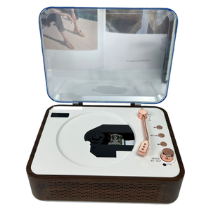 Lecteur CD de style tourne-disque rétro de qualité supérieure avec couvercle en acrylique, USB, Bluetooth, lumière RGB, haut-parleur stéréo Hi-Fi pour la décoration de la maison, cadeau - Product Image 2