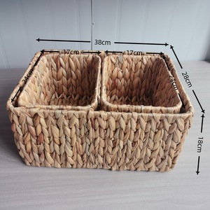 Cesta de Almacenamiento Tejida de Jacinto de Agua Bobai Factory, Cesta de Exhibición de Cosméticos para el Hogar RD 005 Color de Imagen - Product Image 3