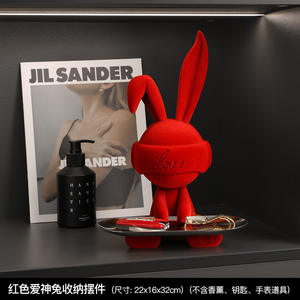 Ornamen Kelinci dari Resin Kreatif untuk Penyimpanan Kunci di Serambi, Dekorasi Ruang Tamu Mewah Ringan untuk Lemari TV, Hadiah Pindah Rumah Baru - Product Image 6