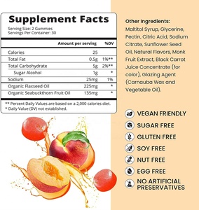 OEM Organic Omega 3-6-7-9 Gommes sans sucre DHA et EPA avec huile de lin soutenant le cerveau, le cœur, les yeux et le système immunitaire - Product Image 5