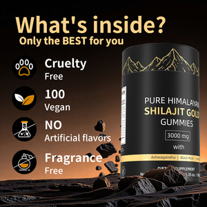 Gummies de <span class=keywords><strong>Shilajit</strong></span> Pur de l'Himalaya OEM – Complément Herbal Naturel Original de <span class=keywords><strong>Shilajit</strong></span> de l'Himalaya Or 3000mg – 60 Gummies - Product Image 3