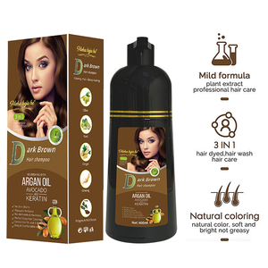 Logo personalizzato 400ml olio di Argan <span class=keywords><strong>marrone</strong></span> tinture per capelli Shampoo di lunga durata Semi-permanente di colore <span class=keywords><strong>marrone</strong></span> scuro per uso salone - Product Image 5