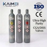Gases Industriales de Alta Pureza N2 Ar O2 H2 He CO2, Gas Especializado 5N 6N 99.999% en Cilindro de 47L para Laboratorio e Industria