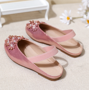Chaussures de princesse à enfiler pour enfants avec perles, sandales de plage à semelle souple avec bride arrière - Product Image 3