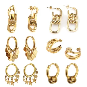 Trendy Earring Set for Women Fashion Geometric Pearl Circle Hoop Earrings Set Fashion Jewelry Gold Earrings Wholesale Bulk