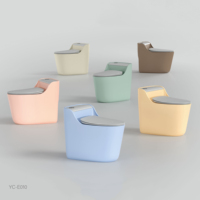 Chine articles sanitaires siège de toilette rond cuvette de toilette ronde conception commode inodoros double chasse nouveau design toilette en forme d'oeuf noir