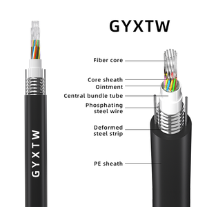 สายไฟเบอร์ออปติกภายนอกอาคาร GYXTW 2/4/6/8/12 คอร์ แบบ Single Mode G.652D  หุ้มเกราะเบา  จัดจำหน่ายโดยโรงงาน - Product Image 5