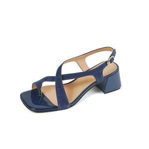 Factory Wholesale Summer New Thick <b>Heel</b> Cross Strap Toe Sandals Pu Outsole Heeled Sandals for Shoes Women - Product Image 5