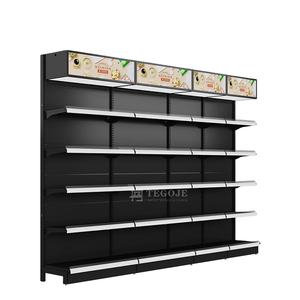 رف سوبر ماركت خفيف التحمل يستخدم لعرض منتجات البقالة، تجهيزات المتاجر الصغيرة، أرفف جندولا للمتاجر الكبيرة - Product Image 1