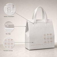 Sac isotherme personnalisé en non-tissé pour la livraison de repas à emporter, avec doublure en feuille d'aluminium, sac de vente au détail réutilisable