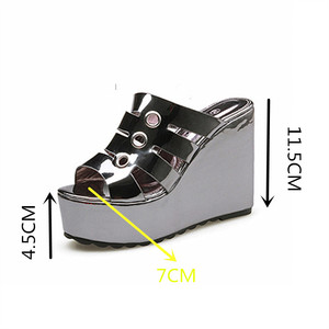 Sandalias de Verano para Mujer, Plataforma Romana, Tacón Alto Grueso, Zapatos de Mujer, Talla Grande 43, Hebilla, Sandalias Casuales de Calle, Estilo Gótico Punk - Product Image 4