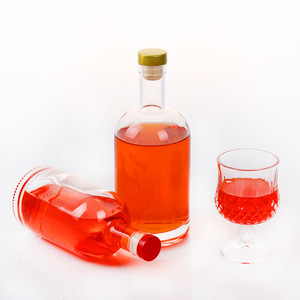 Botellas de vidrio esmerilado transparentes personalizadas para vino blanco, whisky, ginebra, ron, <span class=keywords><strong>vodka</strong></span> con corcho, varios tamaños y colores disponibles - Product Image 2