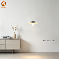 Lustre suspendu moderne minimaliste en aluminium à LED, CRI 90 élevé, garantie 2 ans, taille moyenne, pour salle à manger