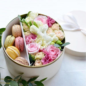 Cylinder Food Containers Sweet Box Surprise Gift <strong>Hamper</strong> Box Empty Round Macaron Flower Box Packaging - Product Image 6