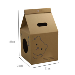 Factory Customizable Folding Eco-Friendly Paper Milk Box Shape <strong>Cat</strong> <strong>Scratching</strong> House Bed Condo Scratcher <strong>Post</strong> Cardboard - Product Image 1