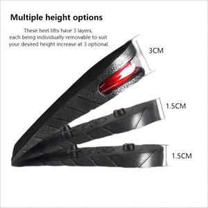 Ajustable 3 couches demi PVC talon élastique coussin rempli d'air Booster 6CM hauteur augmentant semelles intérieures pour hommes et femmes - Product Image 4