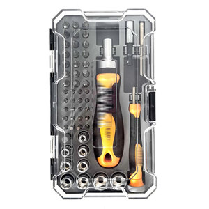 Ensemble de tournevis à cliquet et de douilles OEM 55 pièces, embouts magnétiques Cr-V avec porte-embouts et étui rigide pour bricolage à domicile et réparation électronique - Product Image 1