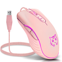 Ratón para Juegos DVA Design RGB Silencioso, con Cable USB, para PC, Orientación para Mano Derecha, Sensor Óptico de 2400 DPI, Portátil, para Niños y Niñas, Venta al Por Mayor