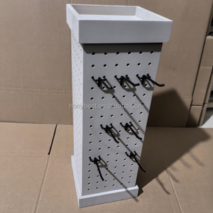 Présentoir rotatif <span class=keywords><strong>en</strong></span> <span class=keywords><strong>bois</strong></span> gris pour bijoux, boucles d'oreilles, porte-clés et accessoires - Product Image 2