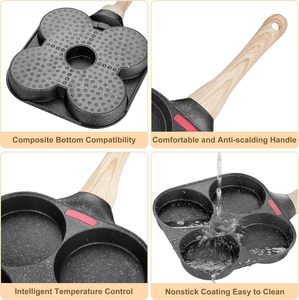 Không dính 4-cup trứng <span class=keywords><strong>Pan</strong></span> chiên trứng <span class=keywords><strong>Pan</strong></span> Chảo y tế đá Frying <span class=keywords><strong>Pan</strong></span> thích hợp cho bếp gas và bếp cảm ứng - Product Image 3