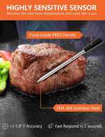 Four à viande en bambou Smart BBQ Thermomètre Boîte Viande Bluetooth Thermomètre Organisateur de stockage Thermomètre à viande sans fil avec sonde