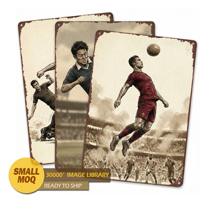 Plaque Métallique Vintage Personnalisée Coupe du Monde de Football 2026 à Faible MOQ, Affiche Métallique Rétro Superstar du Football pour Bar et Pub - Product Image 1