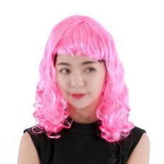 Peluca de pelo Pink Wave Bang para actuación de fiesta, de color rosa, para fiestas - Product Image 1