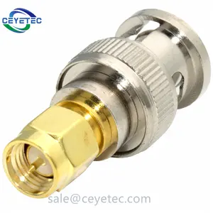 Straight BNC Male Plug To SMA Jack Female Crimp Electrical Adapter Connectors RF Converter