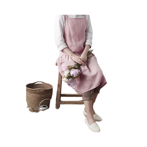 Kit de <span class=keywords><strong>delantal</strong></span> de lino francés de lujo al por mayor, accesorio de cocina de lujo reutilizable con sensación suave lavada a la piedra 100% - Product Image 4