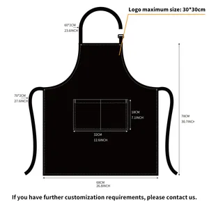 KEFEI-delantal de cocina con estampado personalizado para Chef, impermeable, por sublimación, de algodón y poliéster, conjunto con logotipo