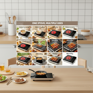 Vente Flash - Stock Disponible - Cuisinière Infrarouge 1800W, 220-240V, Commande par Bouton Rotatif, <span class=keywords><strong>Plaque</strong></span> de Cuisson Électrique pour Tous Types de Cuisson et Barbecue - Product Image 1