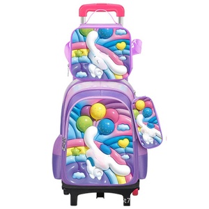 3pcs Xe đẩy ba lô đặt tiểu học trẻ em phim hoạt hình schoolbag không thấm nước 3D EVA sinh viên túi - Product Image 4