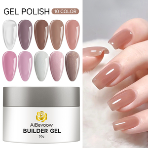 AiBevoow Hot Sale 30g Non-Toxic Professional Nail Supplies <strong>UV</strong> LED Hard <strong>Gel</strong> Builder <strong>Gel</strong> Nail Extension for Nail Salon - Product Image 1