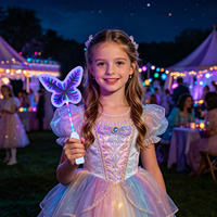 Bâton lumineux LED Papillon de 15 pouces, 42 LED SMD, Effet Tunnel Temporel Miroir Infini, 3 Modes de Flash, Cadeaux et Articles de Fête pour Enfants